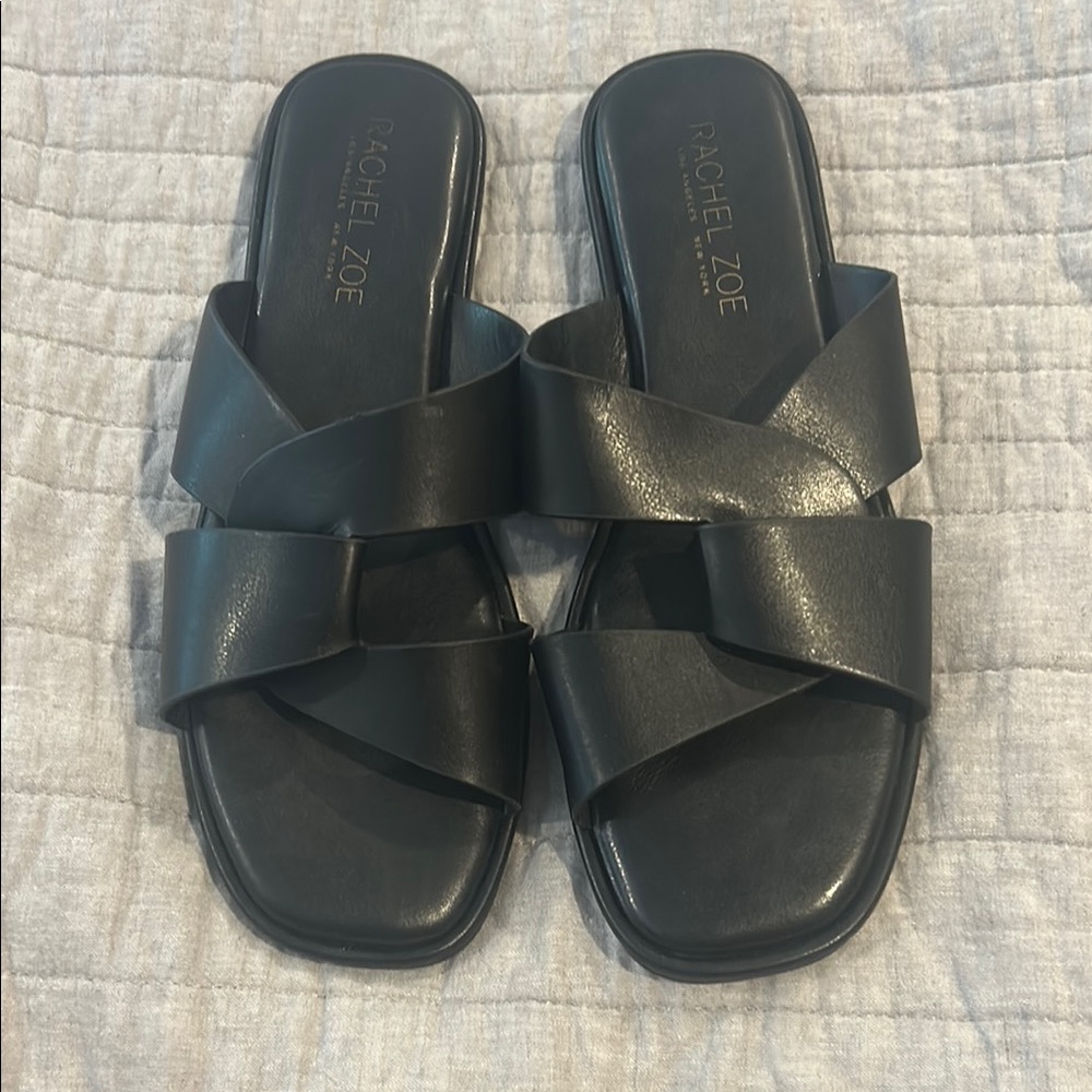 Rachel Zoe Elegant Black Slides size 9